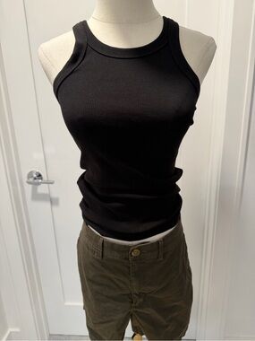 H&M Black Ribbed Racerback Tank Top